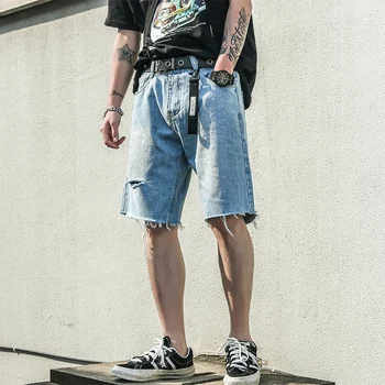 Fashion Tattered Cowboy Hole Pants New Mens Denim Shorts Casual Knee Length Short Youth Handsome Shorts Trend Male
Fashion Tattered Cowboy Hole Pants New Mens Denim Shorts Casual Knee Length Short Youth Handsome Shorts Trend Male