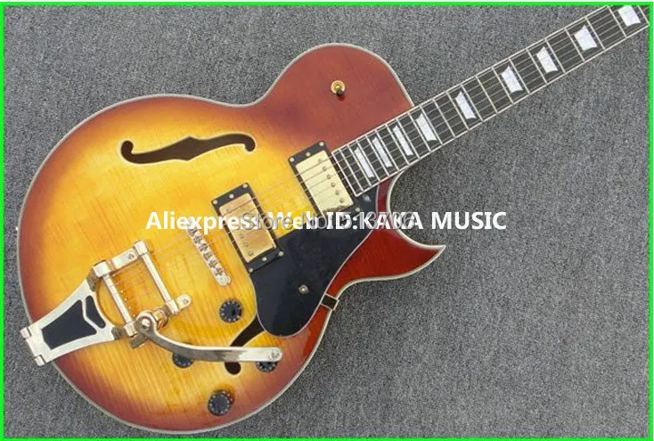 Free Shipping Hollow Jazz Guitar Gold Hardware with Bigbys High Quality Wholesale
Free Shipping Hollow Jazz Guitar Gold Hardware with Bigbys High Quality Wholesale