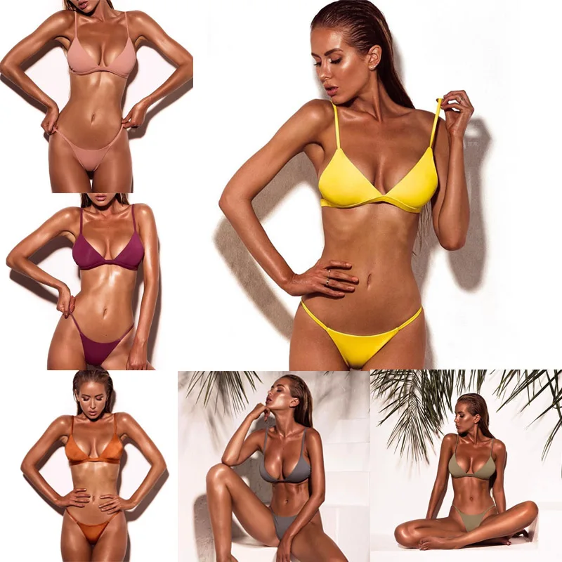 New Bikini Swimwear Women Swimsuit 2017 Brand Sexy Bikinis Set Bathing Suit Solid Brazilian Beachwear Push Up Maillot De Bain
New Bikini Swimwear Women Swimsuit 2017 Brand Sexy Bikinis Set Bathing Suit Solid Brazilian Beachwear Push Up Maillot De Bain