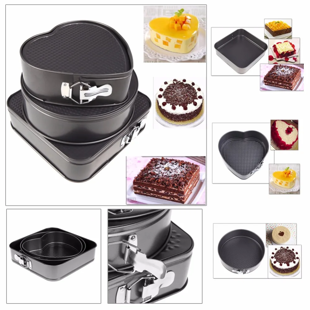 3pcs Non-stick Cake Mold Bakeware Pans Round Square Heart Shaped Cake Forms Removable Bottom DIY Kitchen Baking Cake Tools
3pcs Non-stick Cake Mold Bakeware Pans Round Square Heart Shaped Cake Forms Removable Bottom DIY Kitchen Baking Cake Tools