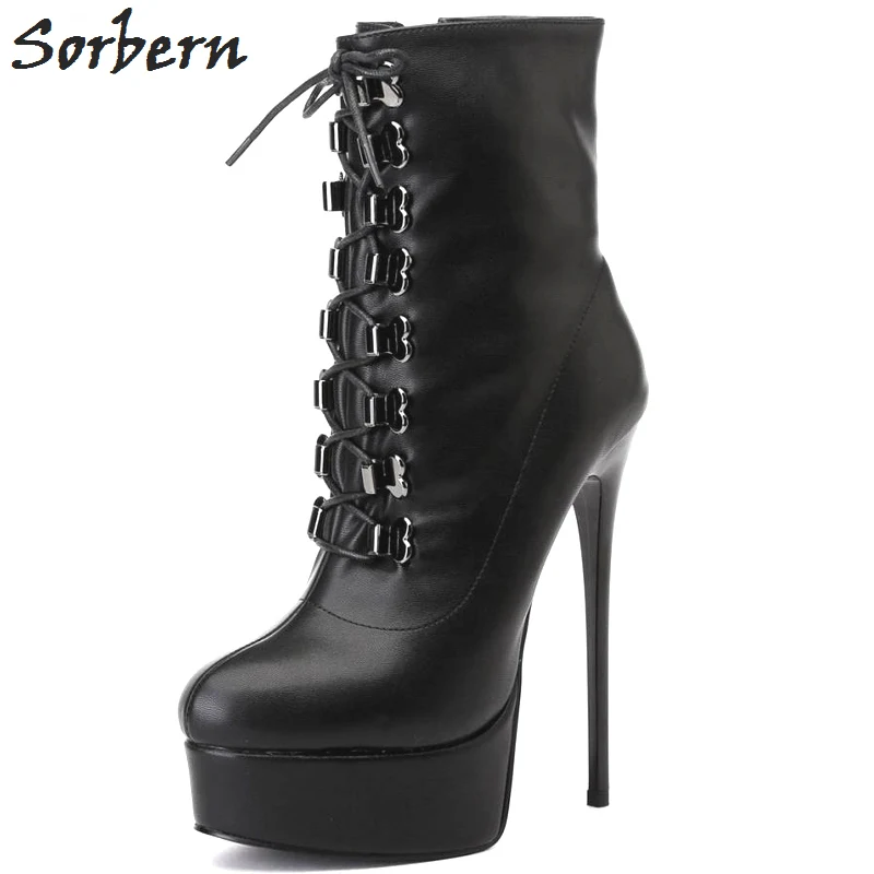 Sorbern Ankle Boots For Women Platform Shoes Thick Heel Side Zipper Boots Lace Up Point Toe 15Cm High Heels Size 12 Women Shoes
Sorbern Ankle Boots For Women Platform Shoes Thick Heel Side Zipper Boots Lace Up Point Toe 15Cm High Heels Size 12 Women Shoes