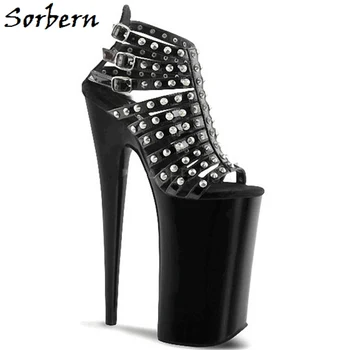 Sorbern Rivets Summer Sandals Multi Buckle Straps Spike Detail Sexy High Heel 10Cm Platform Designer Custom Color Ladies Sandals
Sorbern Rivets Summer Sandals Multi Buckle Straps Spike Detail Sexy High Heel 10Cm Platform Designer Custom Color Ladies Sandals