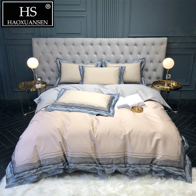 Luxury 100% Egyptian Cotton Champagne Bedding Set 100S Nordic 4pcs Bed Linen Set Queen King Size Double Bed Sheets Home Textiles
Luxury 100% Egyptian Cotton Champagne Bedding Set 100S Nordic 4pcs Bed Linen Set Queen King Size Double Bed Sheets Home Textiles