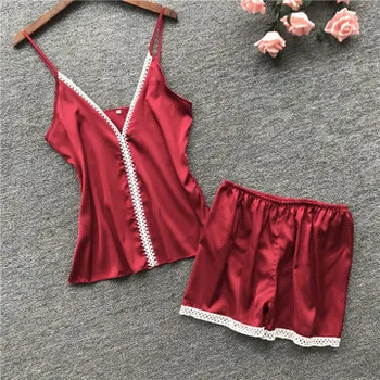 Daeyard 2019 Lace Trim Silk Cami & Shorts Pajamas Set Women Plain Spaghetti Strap Sleeveless Sexy Summer Sleepwear Home Clothes
Daeyard 2019 Lace Trim Silk Cami & Shorts Pajamas Set Women Plain Spaghetti Strap Sleeveless Sexy Summer Sleepwear Home Clothes