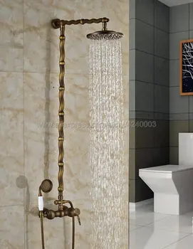 Antique Brass Bathroom Rain Shower Set Faucet Wall Mount Mixer Tap with Handheld Shower Krs049
Antique Brass Bathroom Rain Shower Set Faucet Wall Mount Mixer Tap with Handheld Shower Krs049