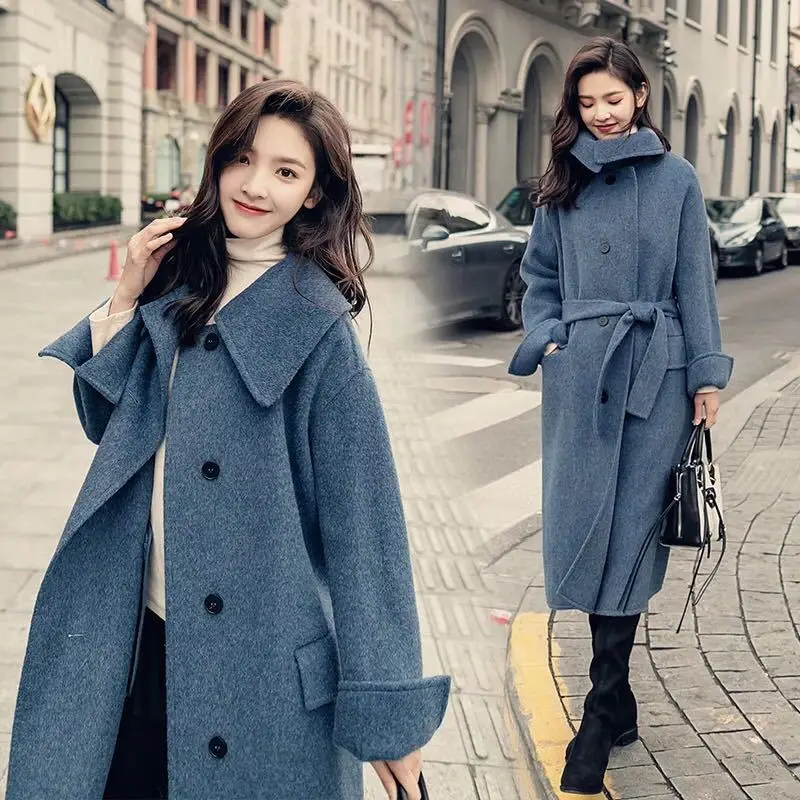 Office Lady Loose Long Woolen Winter Coats Single Breasted Wool Coat and Jacket Turn-down Collar Ladies Coats
Office Lady Loose Long Woolen Winter Coats Single Breasted Wool Coat and Jacket Turn-down Collar Ladies Coats