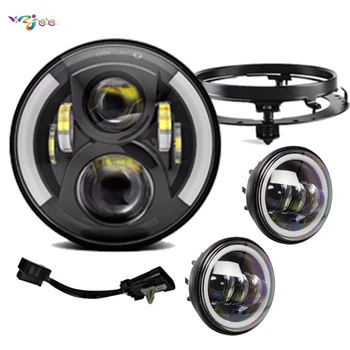 WZJOO 7inch LED Headlight DRL + 4.5inch Halo Fog Lights + Adapter Ring for Touring Electra Glide Road King Street Glide
WZJOO 7inch LED Headlight DRL + 4.5inch Halo Fog Lights + Adapter Ring for Touring Electra Glide Road King Street Glide