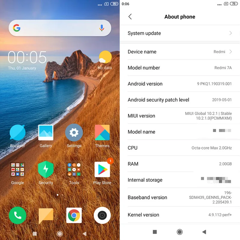 Xiaomi Redmi 7a Miui