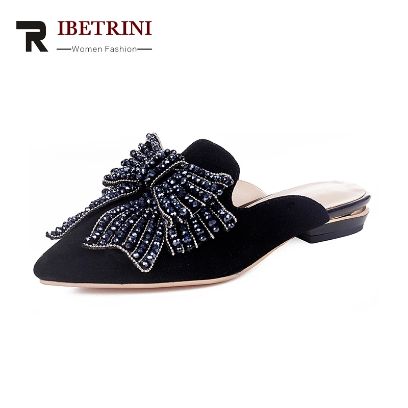 RIBETRINI Kid Suede Genuine Leather Crytal Decoration Spring Flats Shoes Pointed Toe Fashion Shoes Woman
RIBETRINI Kid Suede Genuine Leather Crytal Decoration Spring Flats Shoes Pointed Toe Fashion Shoes Woman