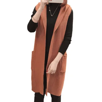 2018 Spring Autumn Women Sleeveless Knitted Sweater Cardigan with Hooded Korean Style Female Thin Sweater Vest with Pocket F540
2018 Spring Autumn Women Sleeveless Knitted Sweater Cardigan with Hooded Korean Style Female Thin Sweater Vest with Pocket F540
