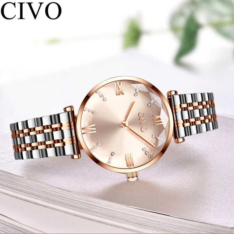 CIVO Luxury Top Brand Diamond Crystal Ladies Watches Waterproof Stainless Steel Womens Quartz Watch Wristwatch Women Clock
CIVO Luxury Top Brand Diamond Crystal Ladies Watches Waterproof Stainless Steel Womens Quartz Watch Wristwatch Women Clock