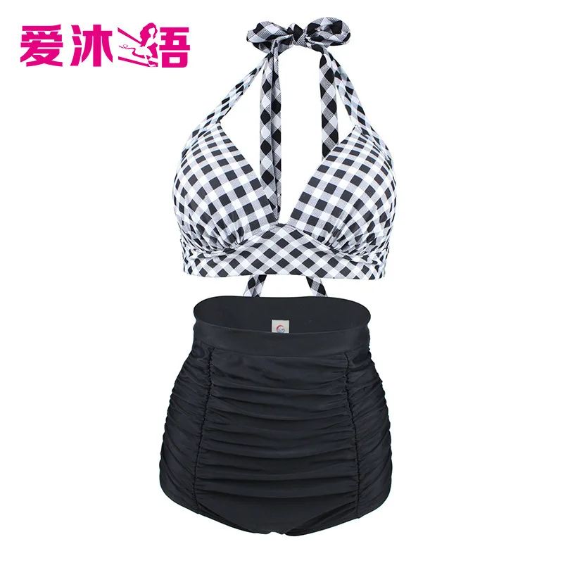 Swimming Suit For Women Plus Size 2018 Two Piece Beach Wear Plaid High Waist Push Up Bathing Suits Size S~3XL
Swimming Suit For Women Plus Size 2018 Two Piece Beach Wear Plaid High Waist Push Up Bathing Suits Size S~3XL