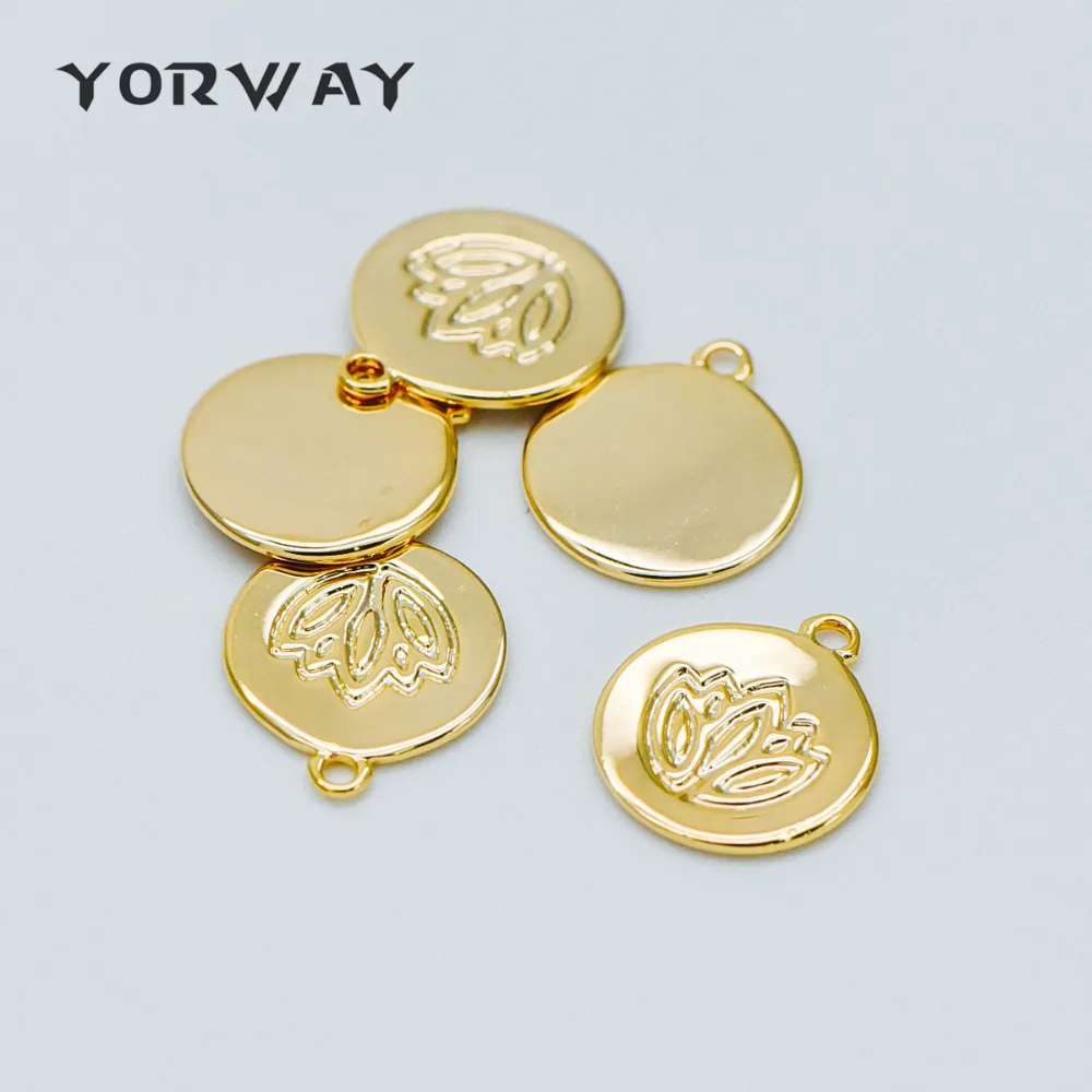 10pcs/lot Gold Floral Disc Charm Pendants 12x10mm, Real 18K Gold plated Brass, Tarnish Resistant (GB-378)
10pcs/lot Gold Floral Disc Charm Pendants 12x10mm, Real 18K Gold plated Brass, Tarnish Resistant (GB-378)
