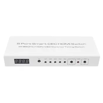 Mini HDMI Switcher 4K 5 Port HDMI Intelligent Practical Durable Switch Selector Splitter with Remote Control 159X63.9X22mm
Mini HDMI Switcher 4K 5 Port HDMI Intelligent Practical Durable Switch Selector Splitter with Remote Control 159X63.9X22mm