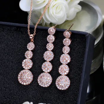 Full Paved Cubic Zirconia Circular Long Drop Earrings Pendant Necklace Jewelry Sets For Women Fashion Party Earring Jewelry 2018 
Full Paved Cubic Zirconia Circular Long Drop Earrings Pendant Necklace Jewelry Sets For Women Fashion Party Earring Jewelry 2018