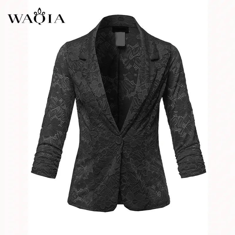 WAQIA Plus Size 3XL Women Solid Lace Blazer Spring 2019 Long Sleeve Single Button Coat Jacket Office Lady Casual Outerwear
WAQIA Plus Size 3XL Women Solid Lace Blazer Spring 2019 Long Sleeve Single Button Coat Jacket Office Lady Casual Outerwear