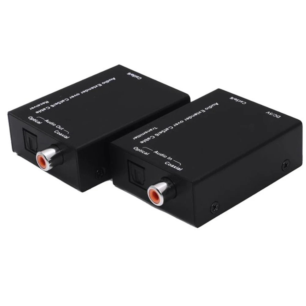 Активный цифровой аудио удлинитель по cat5e/6 кабелям toslink Coax Spdif кабелю ethernet RJ45 до 300
