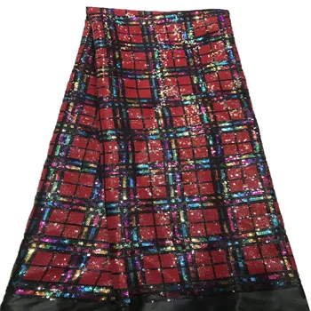 African Fabrics Red/Black Square Design French Lace Embroidered Nigeria Mesh Dress Tulle Fabric Sequin Lace Fabric X1575
African Fabrics Red/Black Square Design French Lace Embroidered Nigeria Mesh Dress Tulle Fabric Sequin Lace Fabric X1575