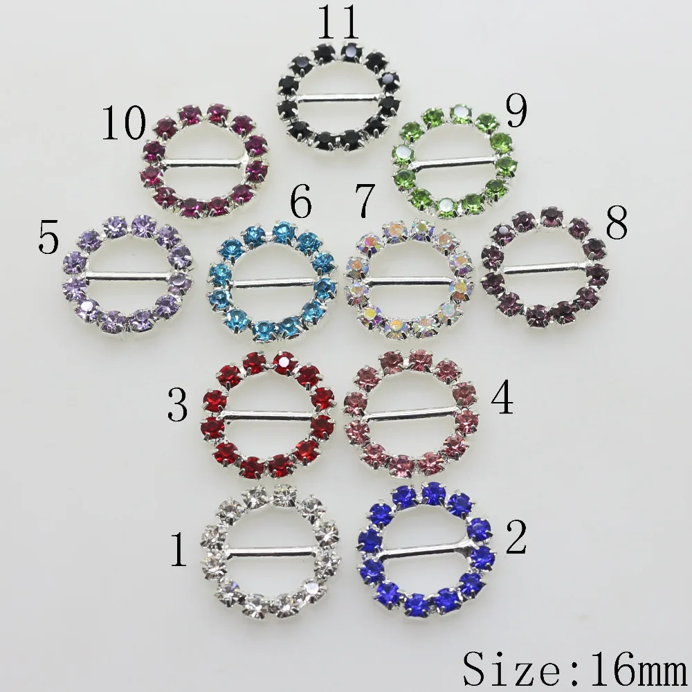 Shiny 10pc Round 16MM silver Rhinestone Buckle Diamante Ribbon Slider Wedding Invitation card Decoration buckles metal crystal 
Shiny 10pc Round 16MM silver Rhinestone Buckle Diamante Ribbon Slider Wedding Invitation card Decoration buckles metal crystal