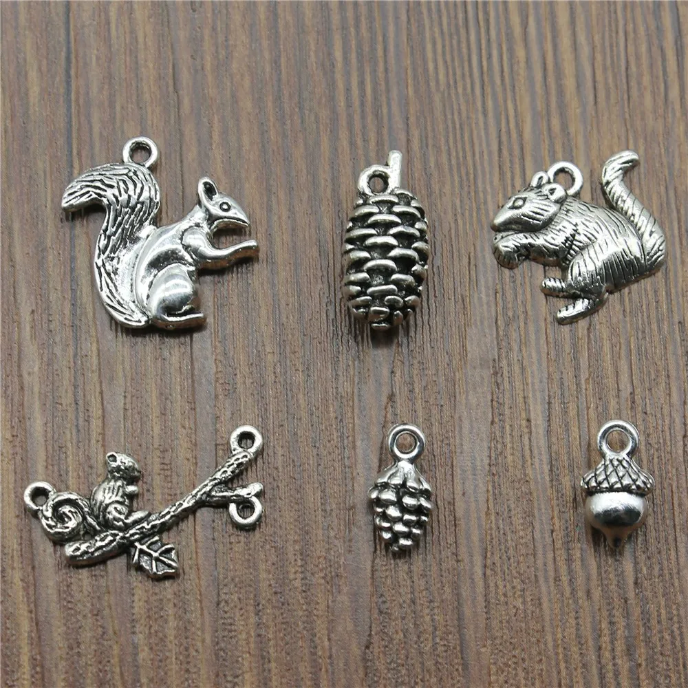 10pcs Antique Silver Color Squirrel Charm Pendants For Jewelry Making Squirrel Pine Cone Charms Acorn Charms
10pcs Antique Silver Color Squirrel Charm Pendants For Jewelry Making Squirrel Pine Cone Charms Acorn Charms