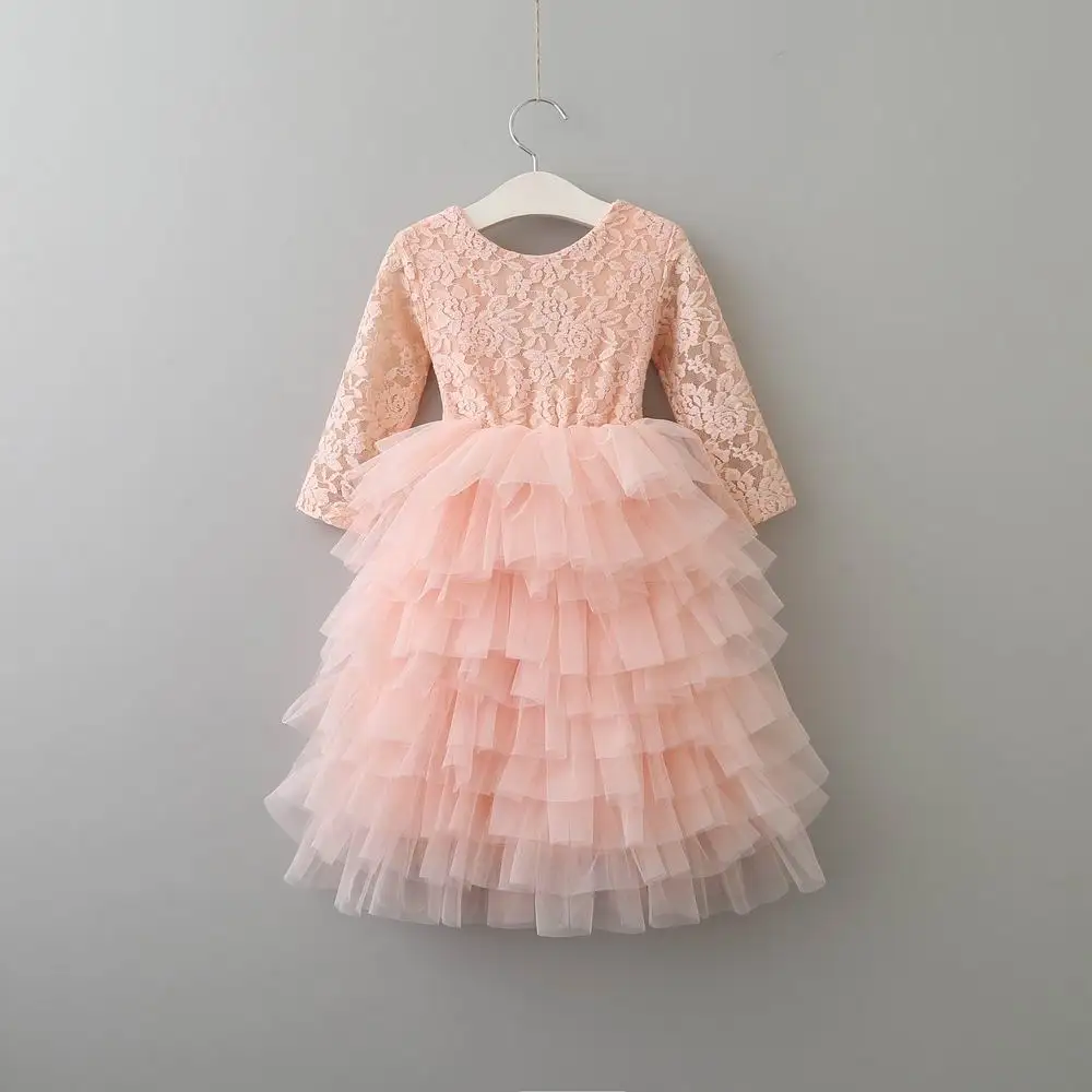 Girls Princess Dresses Pink White Long Sleeve Lace Blossom Dress 5 Layer Tiered Tulle Mid Calf Length 1-8 Years JA1942
Girls Princess Dresses Pink White Long Sleeve Lace Blossom Dress 5 Layer Tiered Tulle Mid Calf Length 1-8 Years JA1942