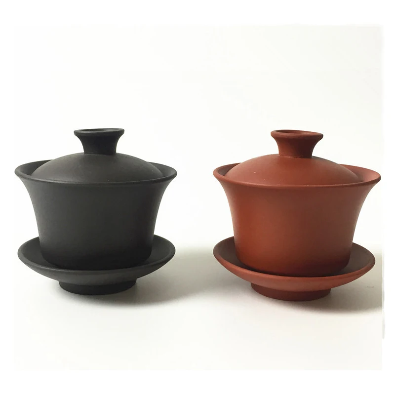Image Purple red heukgae bowl cup large Sancai cup tea maker hand pot of tea tea bowl ceramic Kung Fu Tea
