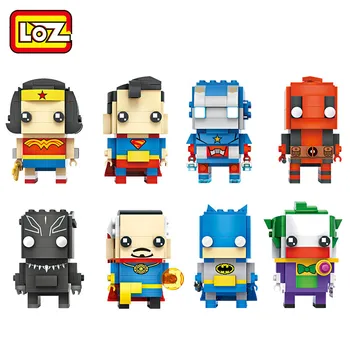 

LOZ Blocks Super Heroes Building Blocks Set Wonder Woman Superman Captain America Batman Joker Deadpool Brick Heads Figure Toys