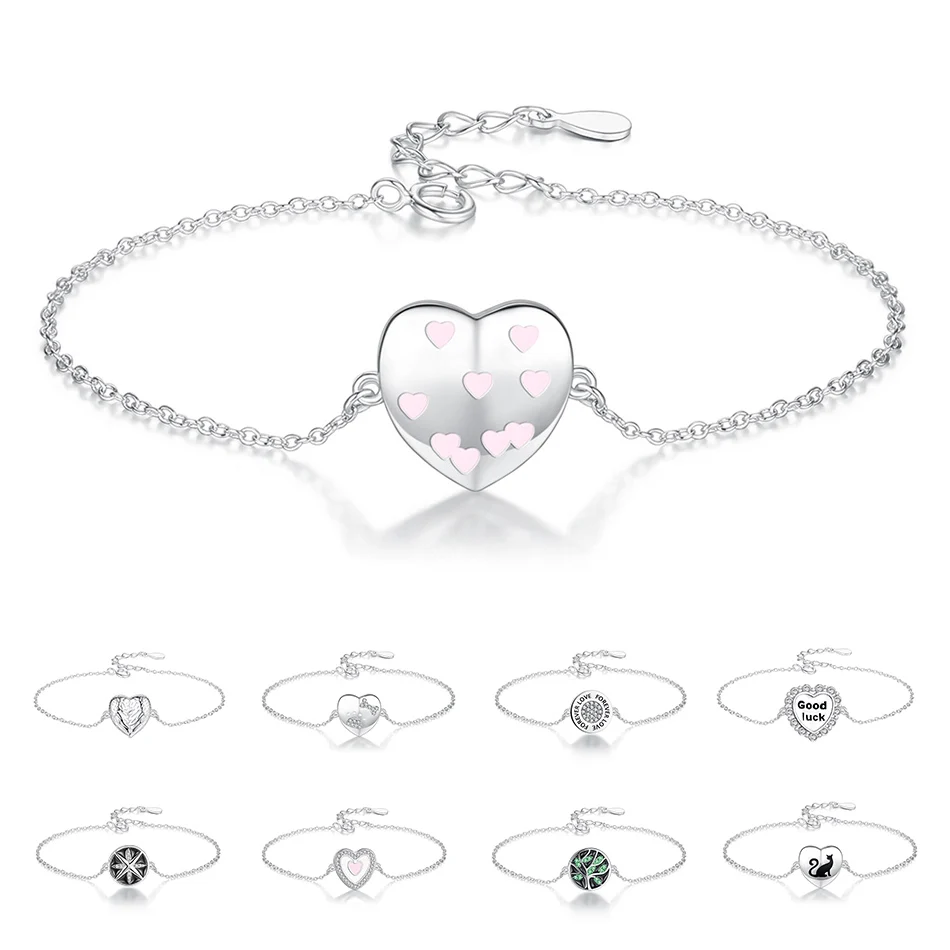 Personalized Custom Photo Bracelets 100% 925 Sterling Silver Heart Light Life Of Tree Cat Bracelets For Women Fine Jewelry Gift
Personalized Custom Photo Bracelets 100% 925 Sterling Silver Heart Light Life Of Tree Cat Bracelets For Women Fine Jewelry Gift