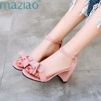 Sandals Woman 2019 Open Toe Suede Thick Heel Bow High Heel Sexy Shoes Woman Sandals Leather Sandals MAZIAO
Sandals Woman 2019 Open Toe Suede Thick Heel Bow High Heel Sexy Shoes Woman Sandals Leather Sandals MAZIAO