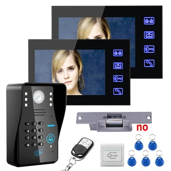 7"TFT 2 Monitors RFID Password Video Door Phone Intercom System Kit+ Electric Strike Lock+ Wireless Remote Control unlock
7"TFT 2 Monitors RFID Password Video Door Phone Intercom System Kit+ Electric Strike Lock+ Wireless Remote Control unlock