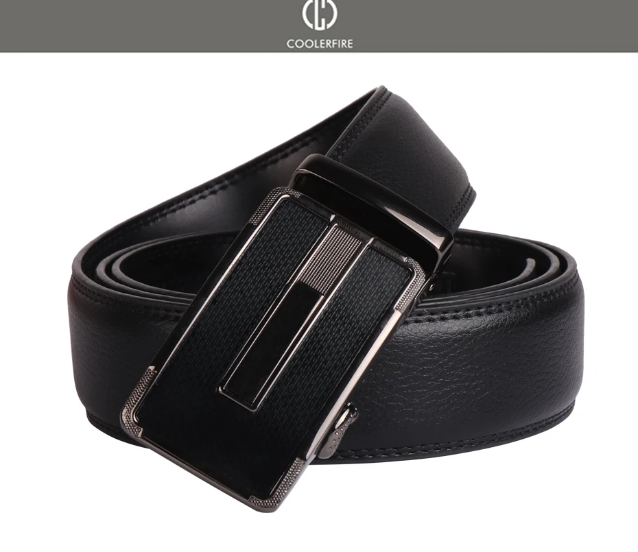 Men/'s Designer Leather Ratchet Belt with Minimalist Plain Automatic Buckle