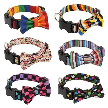 Colorful Pet Cats Small Dogs Collar Cloth Adjustable Bow Tie with Leash Ring, Bone-shaped Seatbelt-buckle
Colorful Pet Cats Small Dogs Collar Cloth Adjustable Bow Tie with Leash Ring, Bone-shaped Seatbelt-buckle