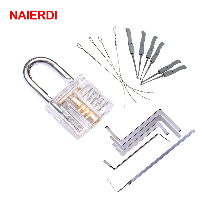 NAIERDI Mini Locksmith Tools Practice Transparent Lock Kit With Broken Key Extractor Wrench Tool Removing Hooks Hardware
NAIERDI Mini Locksmith Tools Practice Transparent Lock Kit With Broken Key Extractor Wrench Tool Removing Hooks Hardware