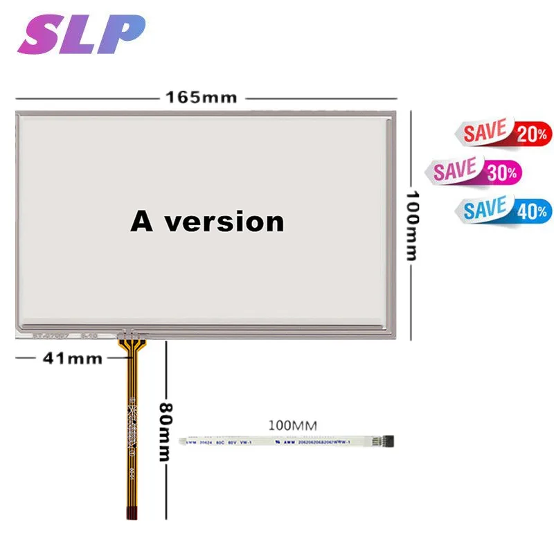 

Skylarpu 7 inch 4 wire Resistive Touch Screen Panel Glass For AT070TN90 92 94 ,HSD070IDW1-D00 E11 E13 ,165mm*100mm 164mm*99mm