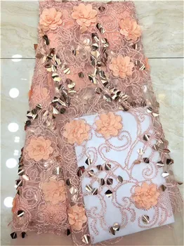 African Noble Design Net Lace Fabric With 3D Sequins Guipure Style 3D Flower In Peach Nigerian Indian Wedding Mesh Material F5
African Noble Design Net Lace Fabric With 3D Sequins Guipure Style 3D Flower In Peach Nigerian Indian Wedding Mesh Material F5