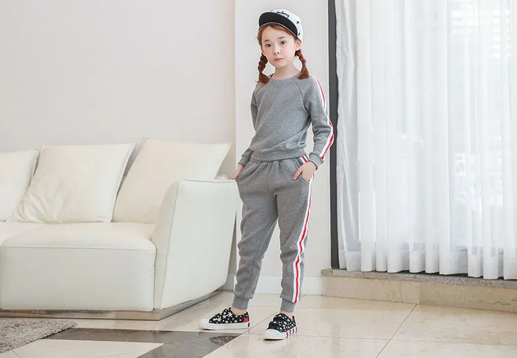 fleece big girl clothes set autumn winter children's sports suits long sleeve sweatshirts and long pants clothing sets girl 2017  4 5 6 7 8 9 10 11 12 13 14 15 years little big girls  sports wear tracksuit children sets girlte (6)