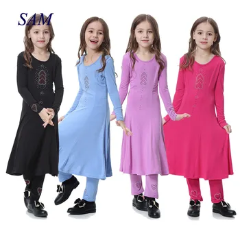 Muslim children's dress Arab girls solid long dress + pants 2 pcs clothing sets Middle Eastern Hui dress lasser bairam clothes
Muslim children's dress Arab girls solid long dress + pants 2 pcs clothing sets Middle Eastern Hui dress lasser bairam clothes