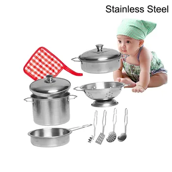 11Pcs Stainless Steel Kids House Kitchen Toys Cooking Cookware Children Pretend Play Kitchen Play set Cooking Cookware Gift
11Pcs Stainless Steel Kids House Kitchen Toys Cooking Cookware Children Pretend Play Kitchen Play set Cooking Cookware Gift