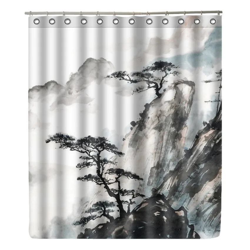 Landscape Painting Polyester Fabric Shower Curtain Bathroom Decor Leaf Stone Waterproof Cortina De Bano with Hooks Zen
Landscape Painting Polyester Fabric Shower Curtain Bathroom Decor Leaf Stone Waterproof Cortina De Bano with Hooks Zen