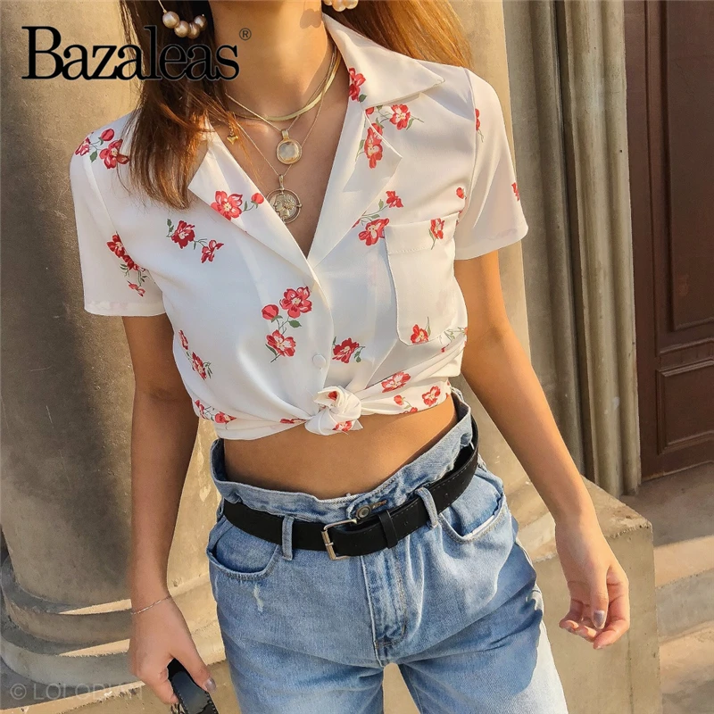 Bazaleas 2019 Vintage Floral Print blouse Fashion Turn down Collar women blusa feminina Center buttons Pocket women blusas
Bazaleas 2019 Vintage Floral Print blouse Fashion Turn down Collar women blusa feminina Center buttons Pocket women blusas