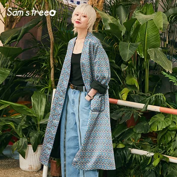 New Woman Trench Coat Casual Floral V-Neck Long Sleeve Loose Femme Trench Vintage Wide-Waisted Femme Coats Women Tops
New Woman Trench Coat Casual Floral V-Neck Long Sleeve Loose Femme Trench Vintage Wide-Waisted Femme Coats Women Tops
