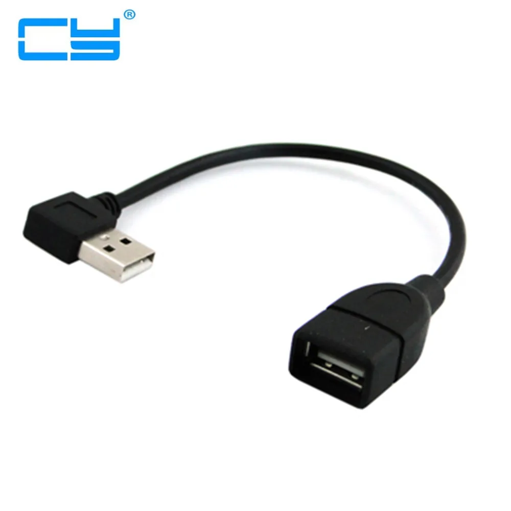 

USB 2.0 de 90 Graus Conversor Adaptador de Extensao Do Cabo Tipo A Macho para Femea Do Angulo Direito de Longa Duracao 20 cm