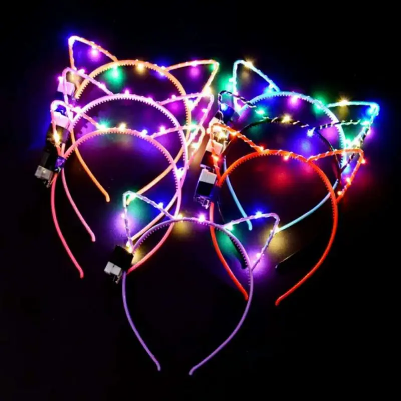 

LED Bunny Ear Cat Ears LED Headbands Party Light Flashing Blinking Party Wear Hair Glow Party Christmas Halloween Navidad Xmas