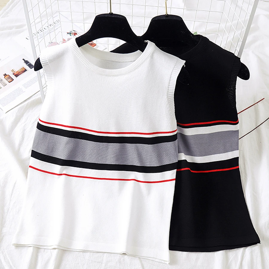 Women's Color Matching O Neck Halter Top Short Sleeveless Knit Vest Tank Top Tee T-Shirt Black White Camisole Cami Shirt
Women's Color Matching O Neck Halter Top Short Sleeveless Knit Vest Tank Top Tee T-Shirt Black White Camisole Cami Shirt