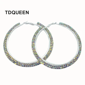 TDQUEEN Rhinestone Crystal Large Hoop Earrings AB Rhinestones Round Circle Earrings Delicate Big Hoops Fashion Jewelry for Women
TDQUEEN Rhinestone Crystal Large Hoop Earrings AB Rhinestones Round Circle Earrings Delicate Big Hoops Fashion Jewelry for Women