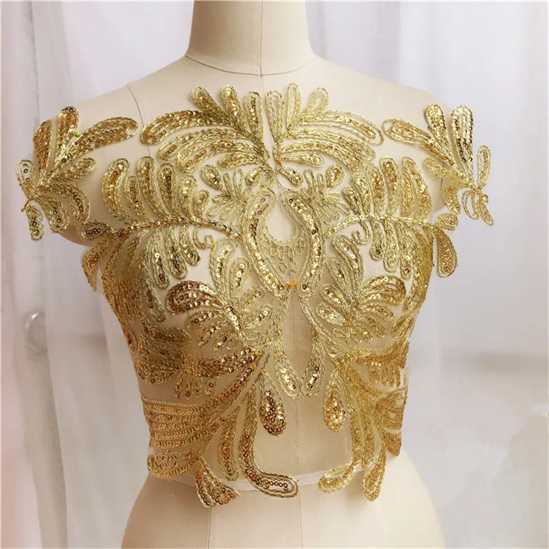 1Pc Ivory/Red/Gold Sequins Wedding Dress Back Piece Head Ornaments Lace Applique Lace Trim Wedding Dress DIY Lace Accessories
1Pc Ivory/Red/Gold Sequins Wedding Dress Back Piece Head Ornaments Lace Applique Lace Trim Wedding Dress DIY Lace Accessories