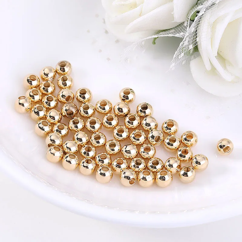 2/2.4/3/4/5/6/mm 10pcs Pure copper plated gold Beads For Handmade DIY Bracelet Necklace Jewelry Accessories Making Wholesale 
2/2.4/3/4/5/6/mm 10pcs Pure copper plated gold Beads For Handmade DIY Bracelet Necklace Jewelry Accessories Making Wholesale