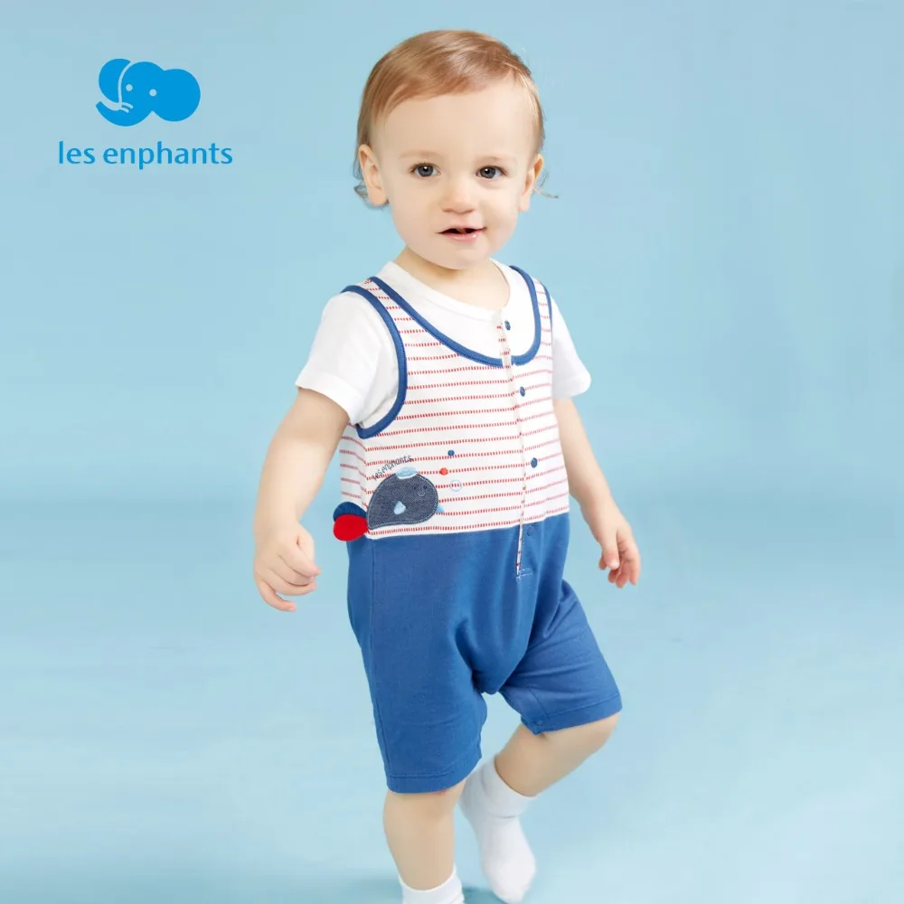 Фото les enphants Baby Boy Ropmer Sets Striped Short Sleeve Clothes Cotton Rompers 3 6 9 12 month Summer Newborn 2 | Мать и ребенок