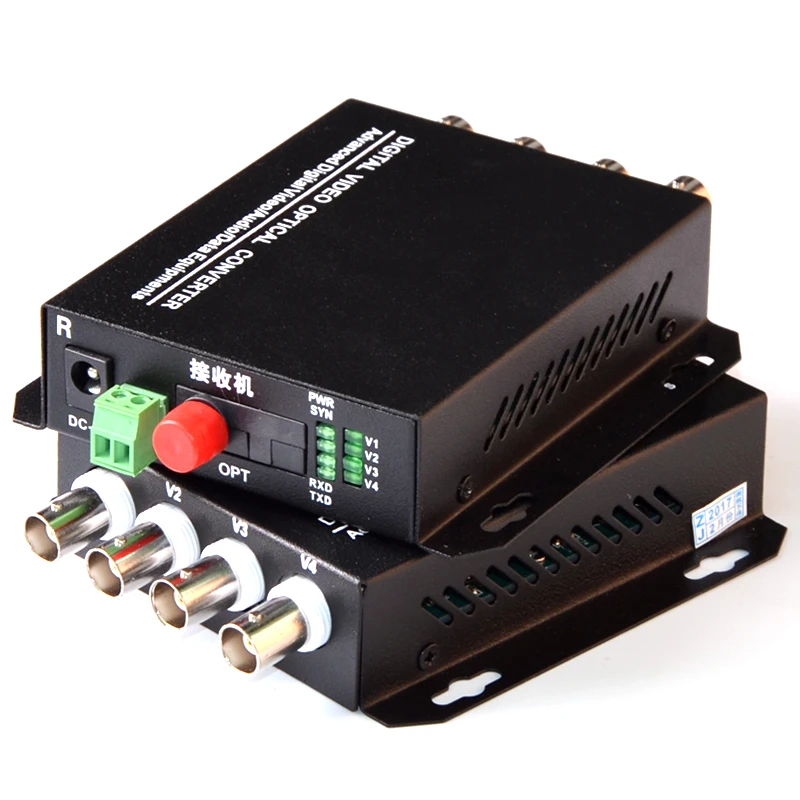 1 Pair 2 Pieces/lot 4 Channel Video Optical Converter 4V1D Fiber Optic Video Optical Transmitter & Receiver 4CH +RS485 Data
1 Pair 2 Pieces/lot 4 Channel Video Optical Converter 4V1D Fiber Optic Video Optical Transmitter & Receiver 4CH +RS485 Data