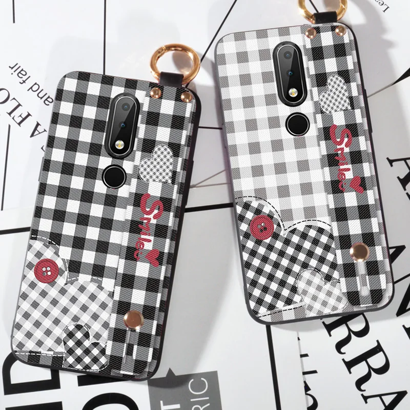 Wrist Strap phone case For Nokia 5 X5 Lattice Printing Love Silicone Case For Nokia 5.1 Plus Cover Cloth
Wrist Strap phone case For Nokia 5 X5 Lattice Printing Love Silicone Case For Nokia 5.1 Plus Cover Cloth